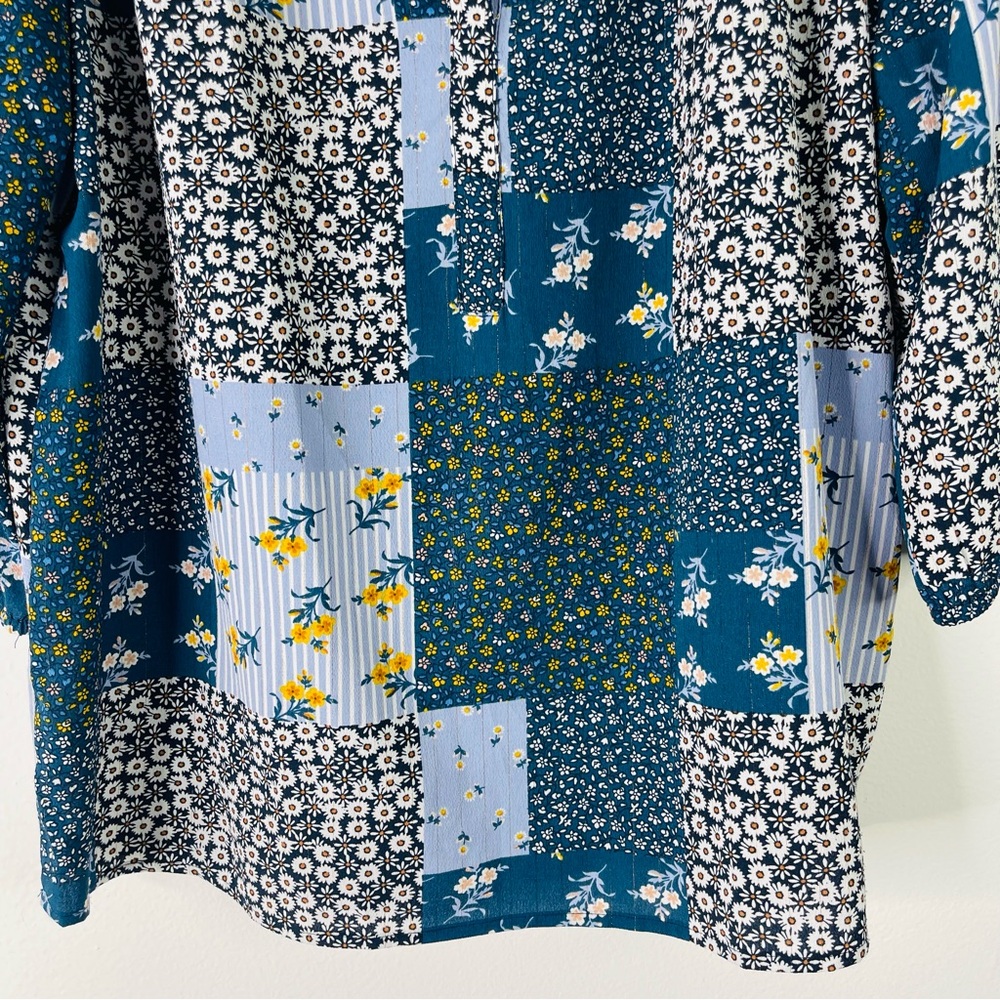 Loft Blue White Floral Patchwork Cottagecore Popo… - image 3